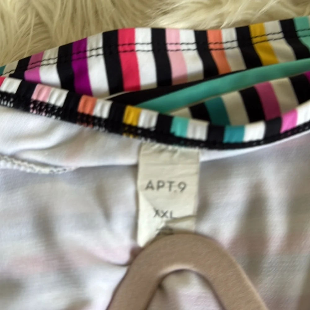 APT. 9 MULTI STRIPE‎ HIGH WAIST BIKINI BOTTOM Sz XXL